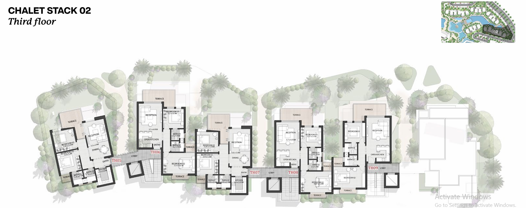 Floor plan for chalet at Rivette - Amwaj