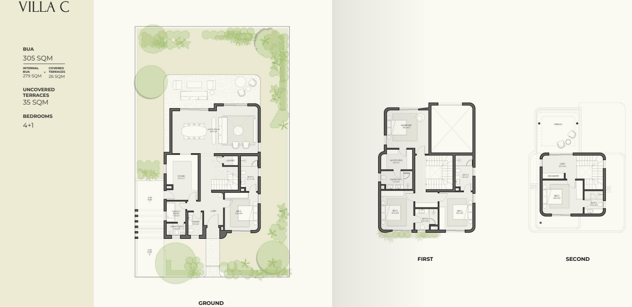 Floor plan for villa at Crescent Walk