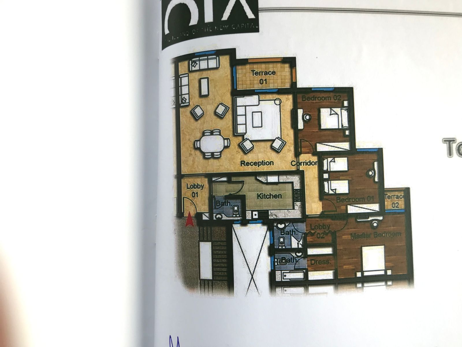 Floor plan for apartment at OIA Compound