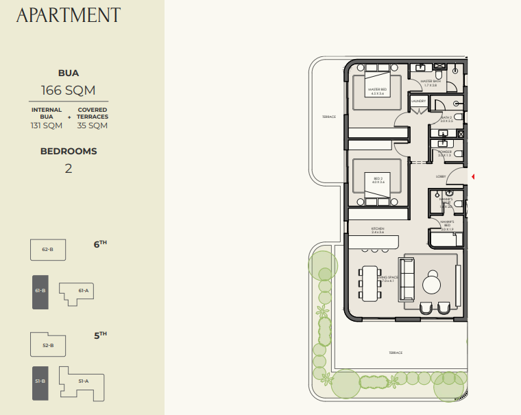 Floor plan for apartment at Crescent Walk