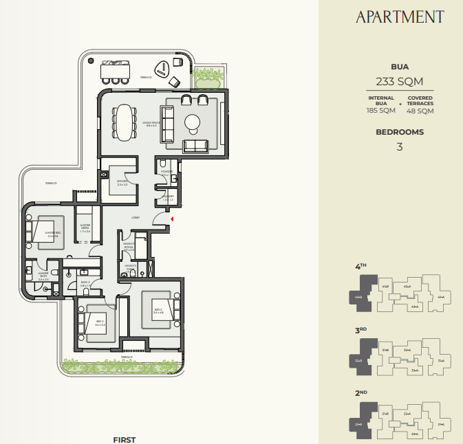 Floor plan for apartment at Crescent Walk