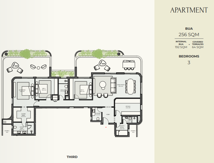 Floor plan for apartment at Crescent Walk