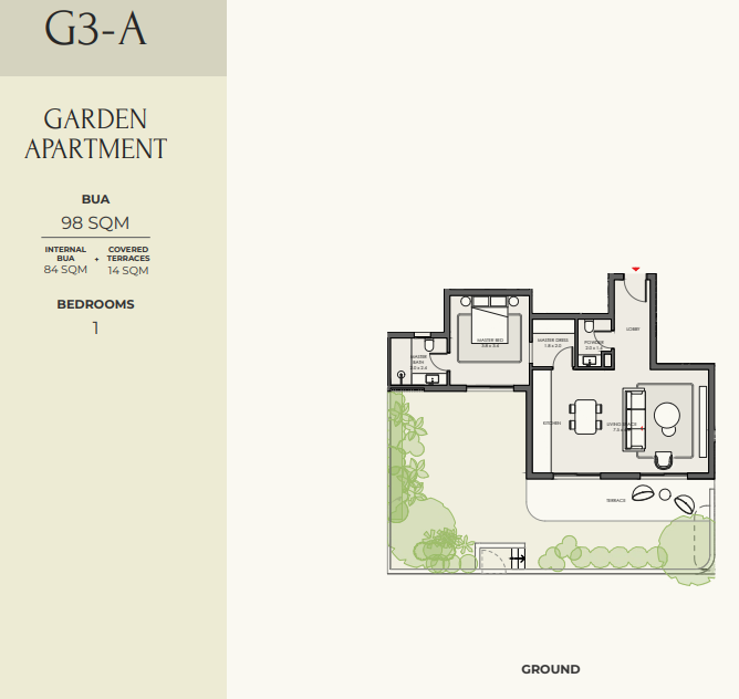 Floor plan for apartment at Crescent Walk