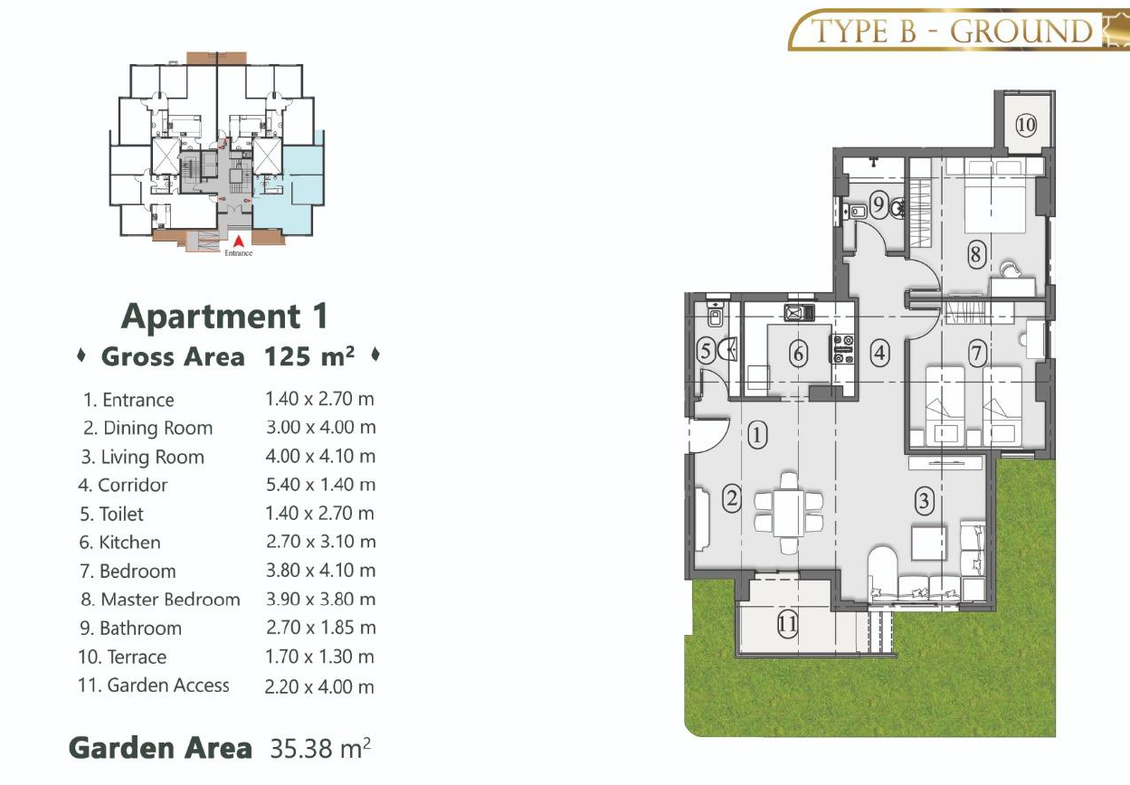 Floor plan for apartment at Ramatan