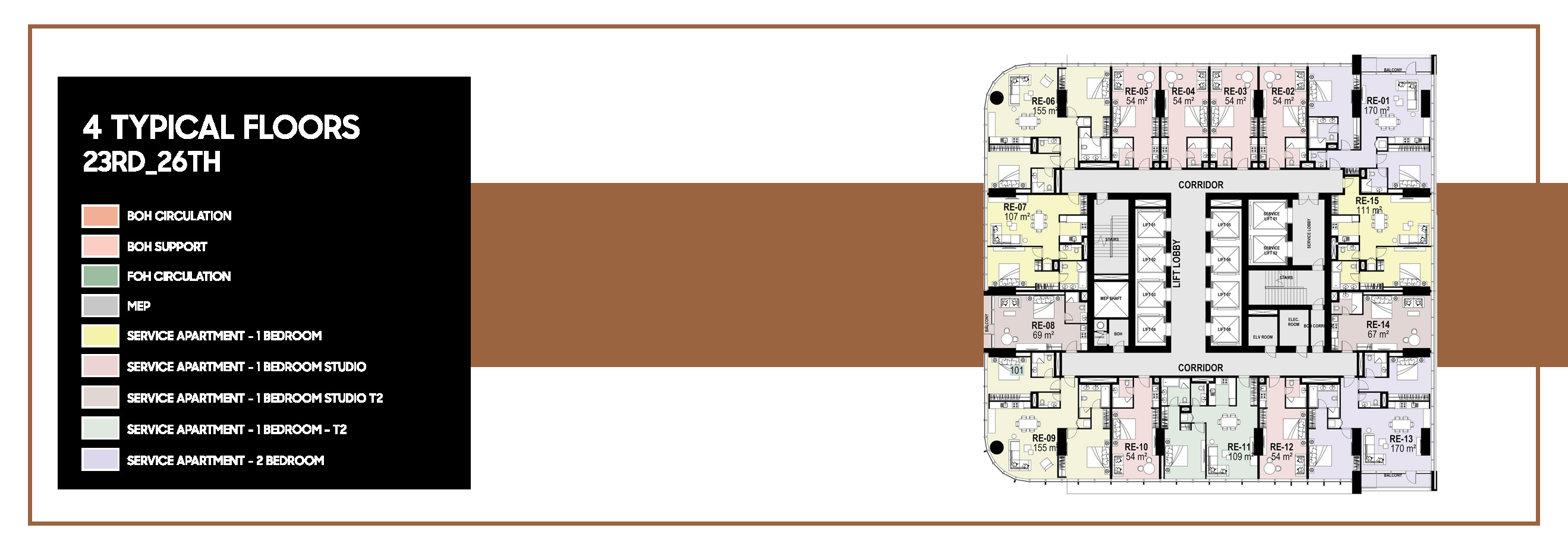 Floor plan for studio at 6ixty Iconic Tower