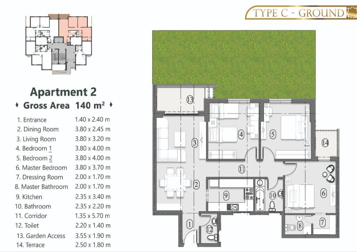 Floor plan for apartment at Ramatan