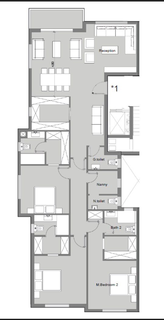 Floor plan for apartment at Badya