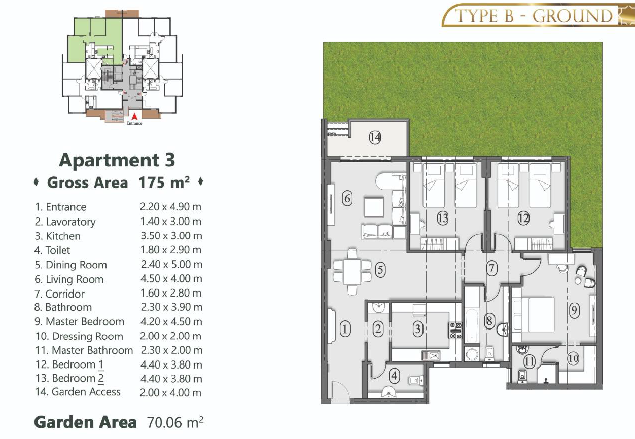 Floor plan for apartment at Ramatan