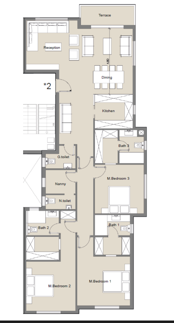 Floor plan for apartment at Badya