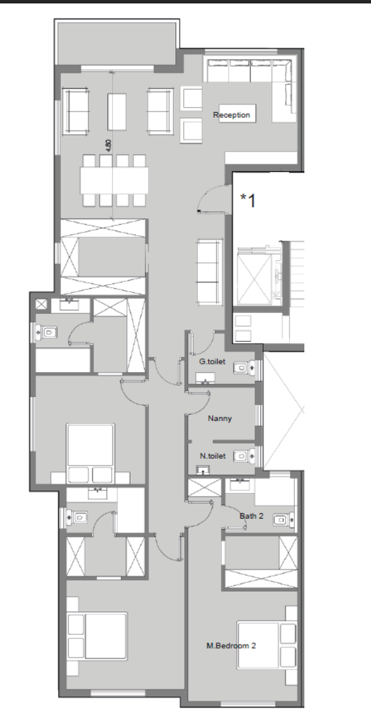 Floor plan for apartment at Badya