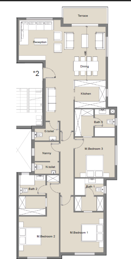 Floor plan for apartment at Badya