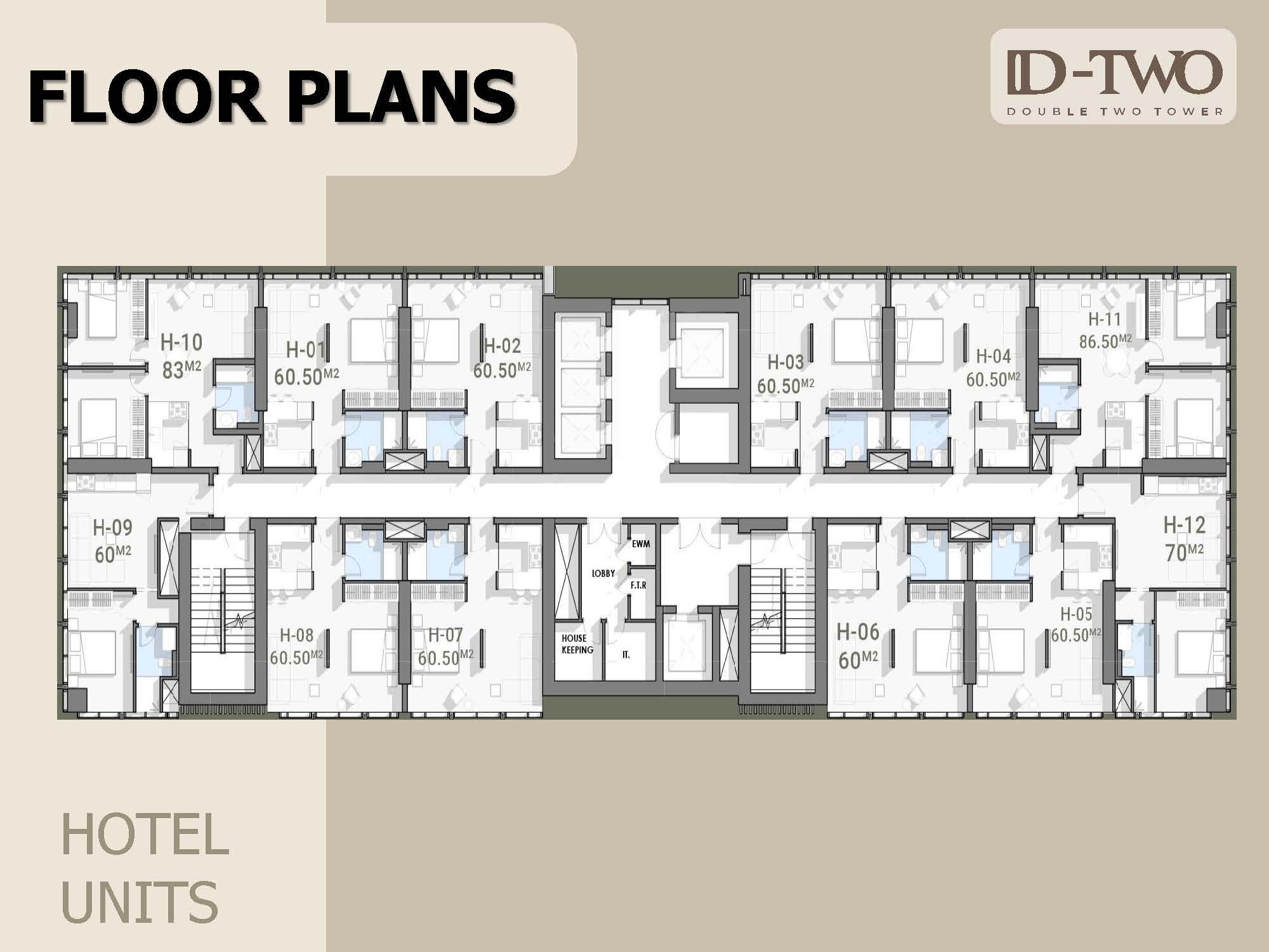 Floor plan for apartment at Double Two Towers