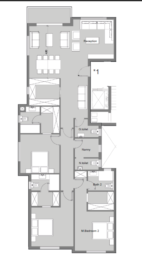 Floor plan for apartment at Badya