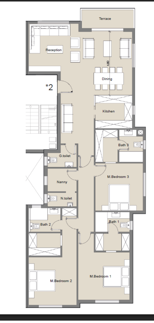 Floor plan for apartment at Badya