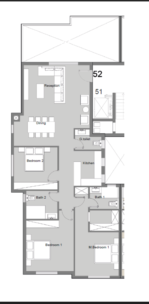 Floor plan for penthouse at Badya
