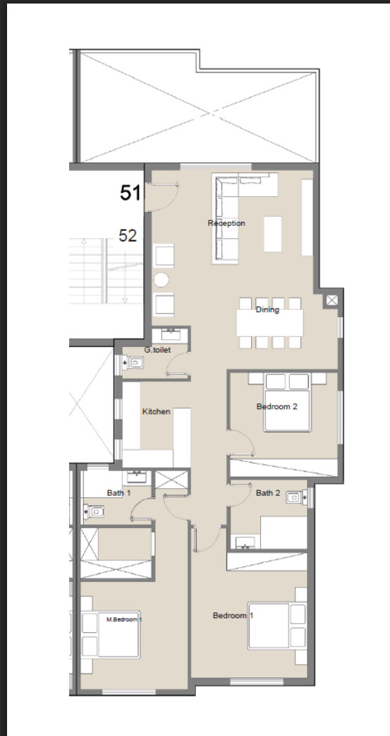 Floor plan for penthouse at Badya