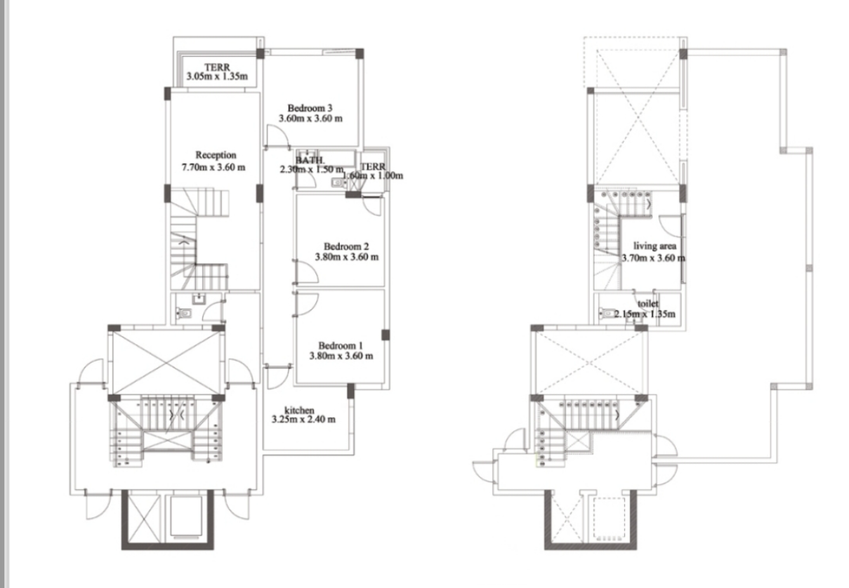 Floor plan for penthouse at Fifth Square Al Marasem