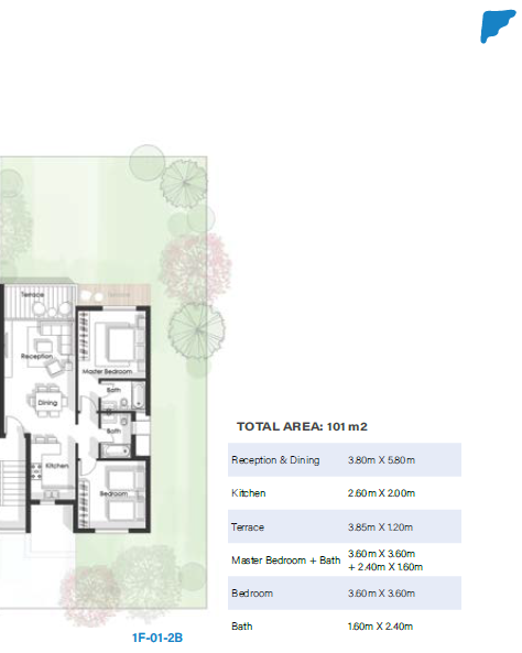 Floor plan for chalet at Cali Coast Ras El Hekma
