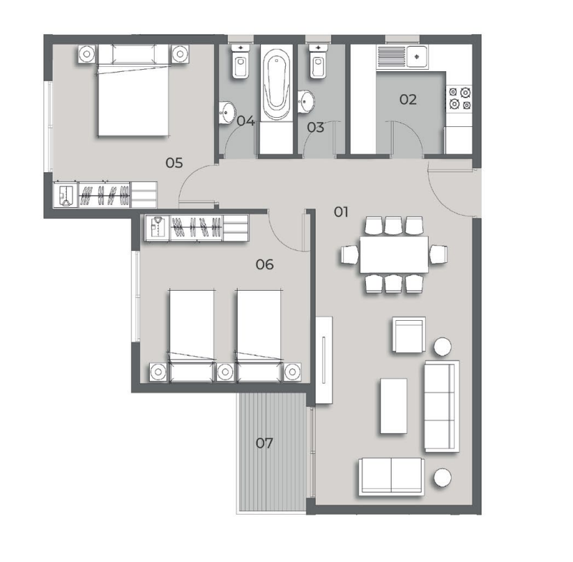 Floor plan for apartment at Il Bosco City