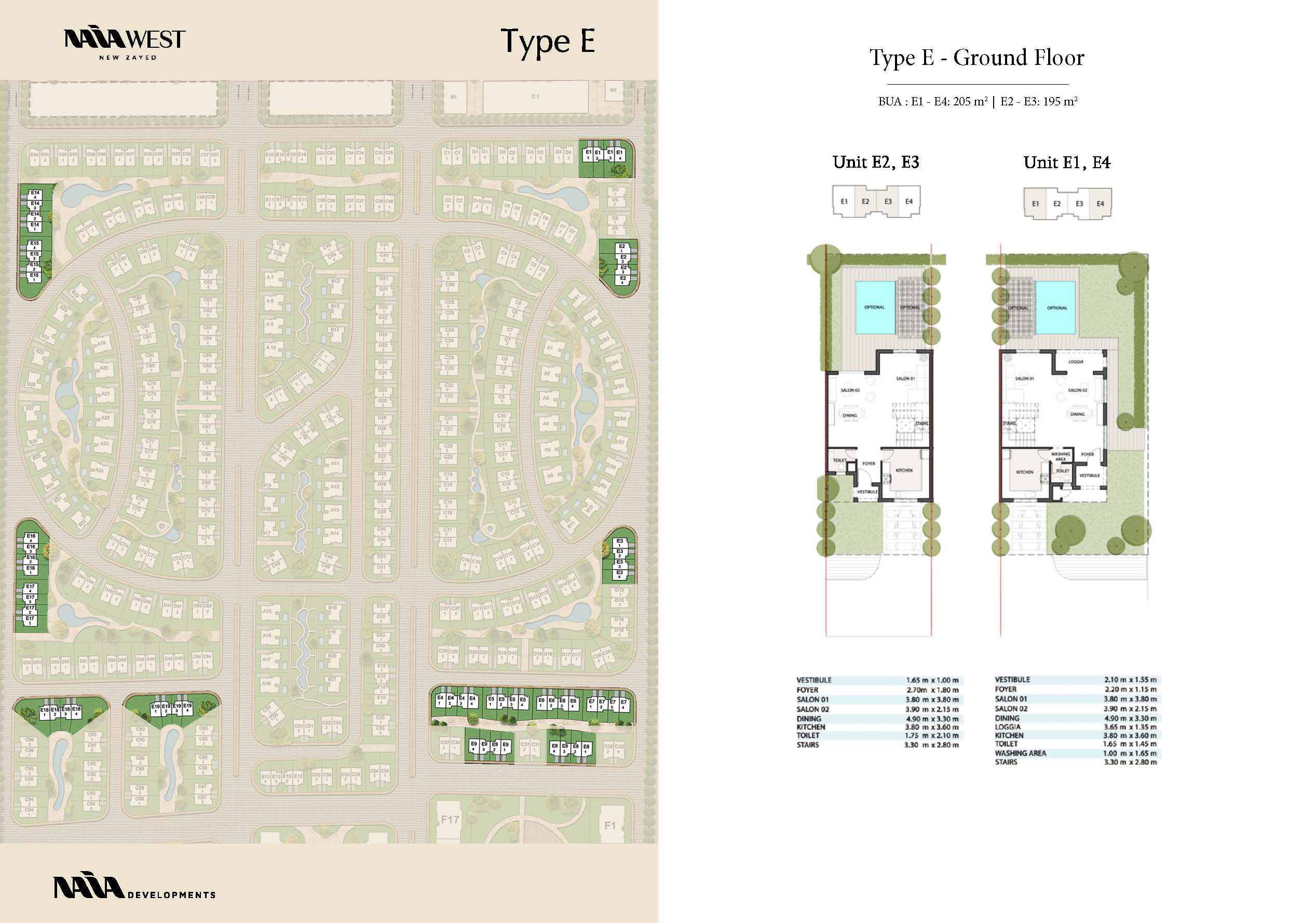 Floor plan for townhouse at Naia West