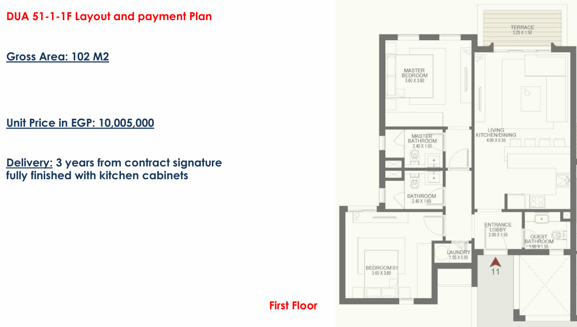 Floor plan for apartment at DUA