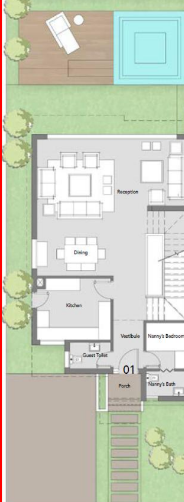 Floor plan for townhouse at Badya