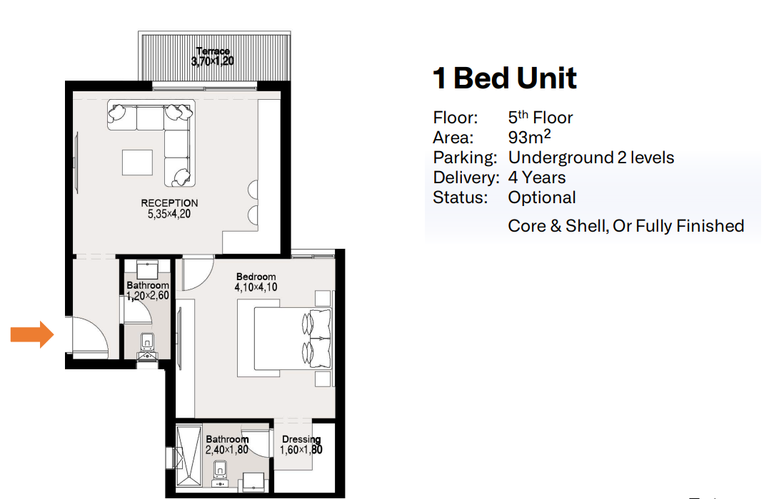 Floor plan for apartment at Maliv