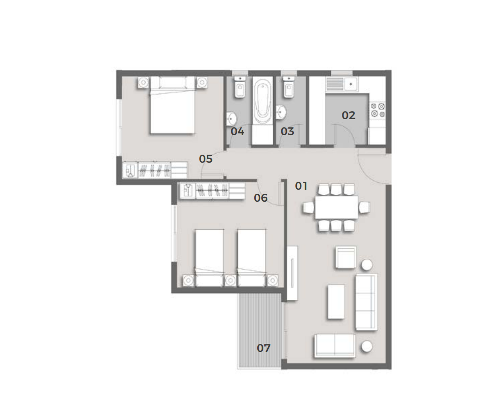 Floor plan for apartment at Il Bosco City