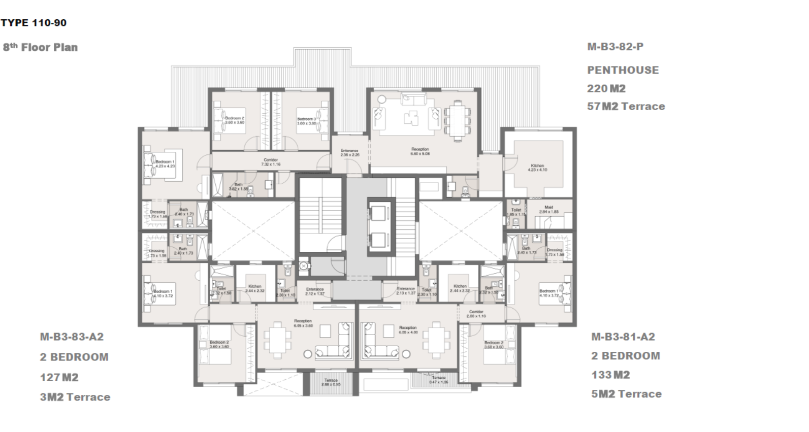 Floor plan for penthouse at Maliv