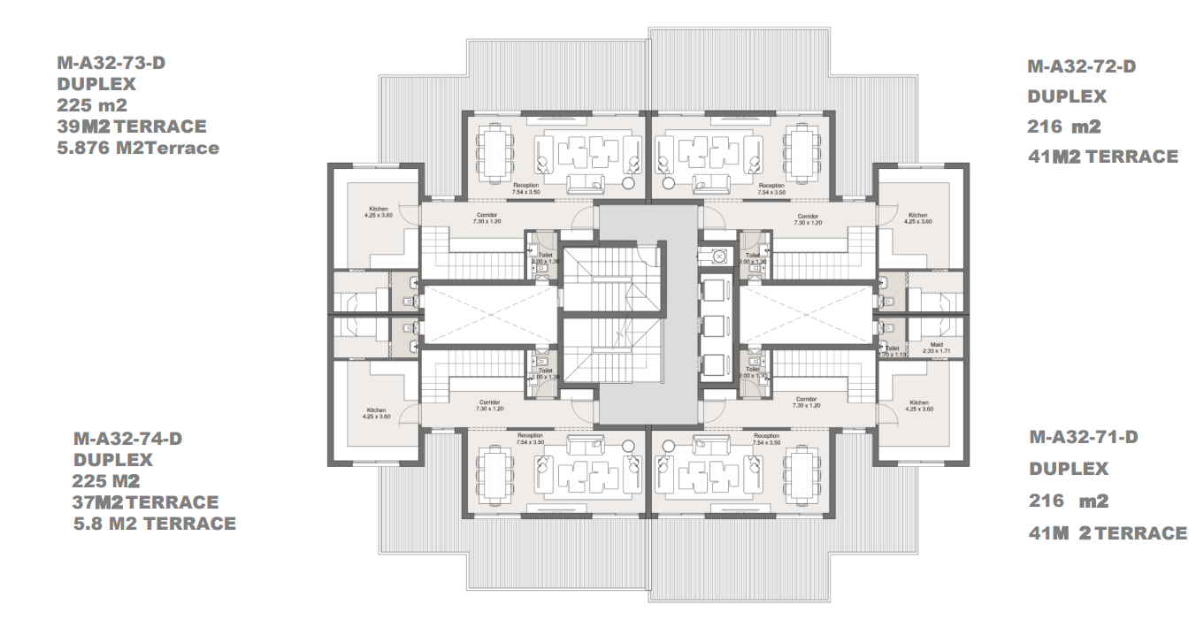 Floor plan for duplex at Maliv