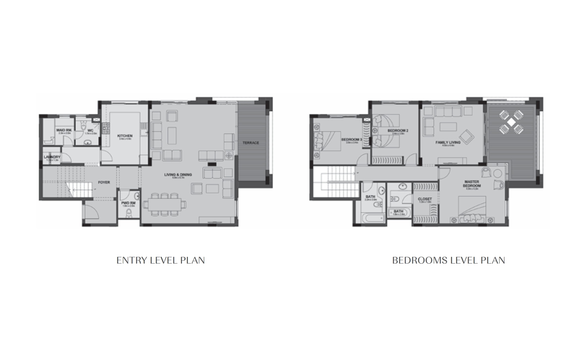 Floor plan for duplex at Uptown Cairo