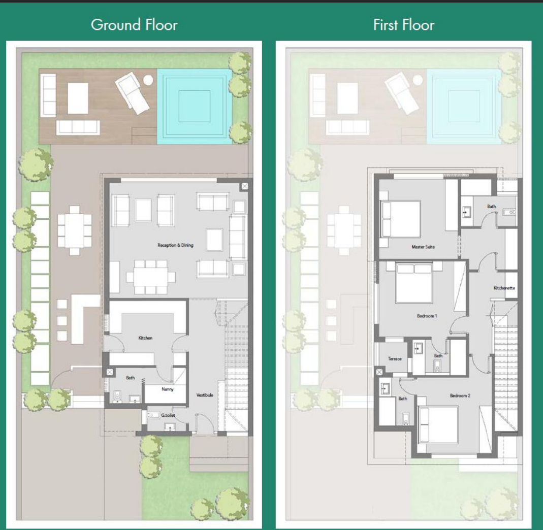 Floor plan for villa at Badya