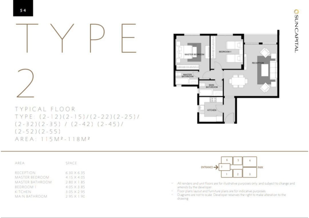 Floor plan for apartment at Sun Capital