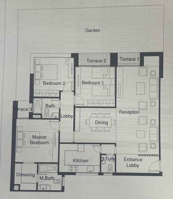 Floor plan for apartment at The Hills