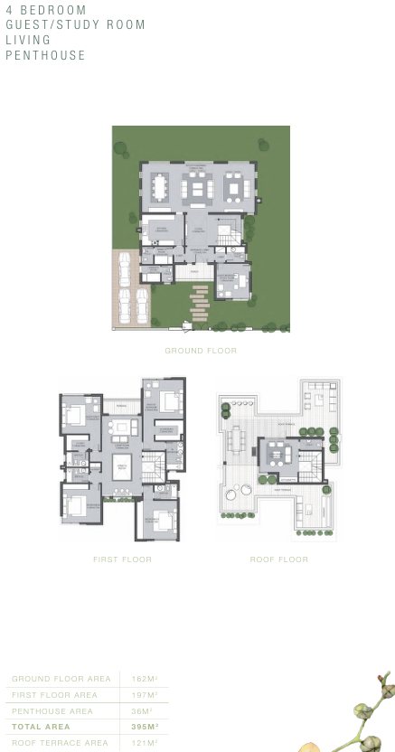 Floor plan for villa at Orchid