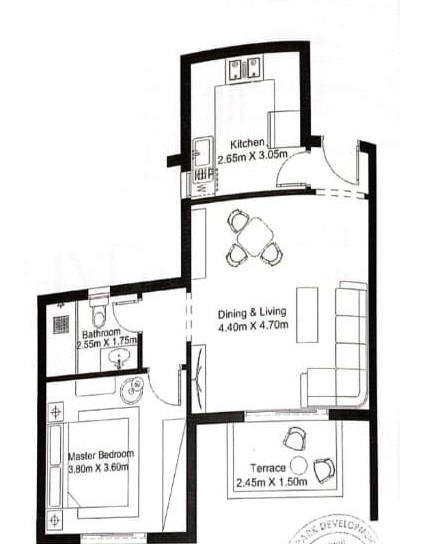 Floor plan for apartment at Hyde Park