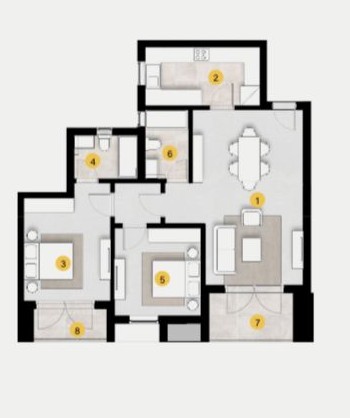 Floor plan for apartment at ZED