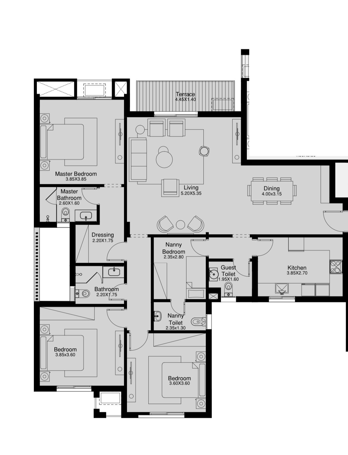 Floor plan for apartment at O West Orascom