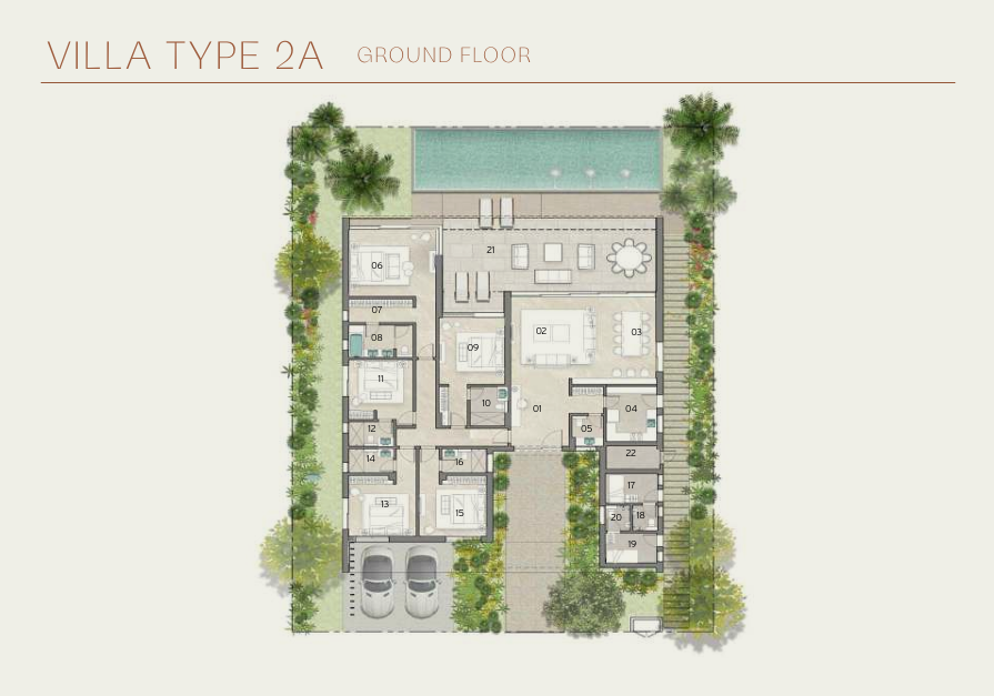 Floor plan for villa at Silversands