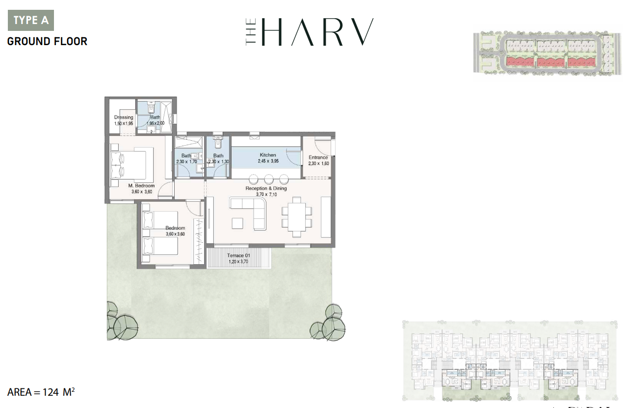 Floor plan for apartment at The Harv