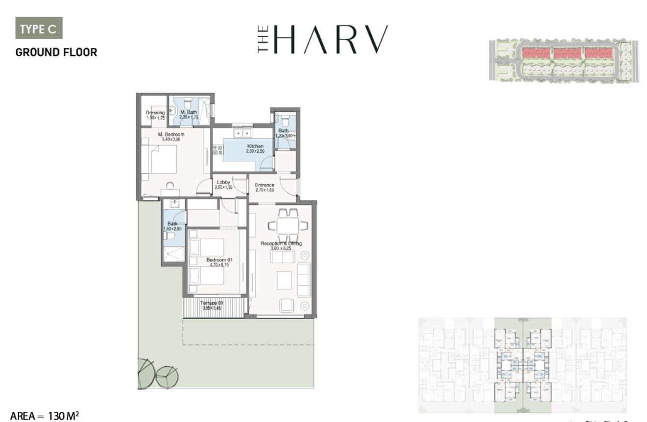 Floor plan for apartment at The Harv