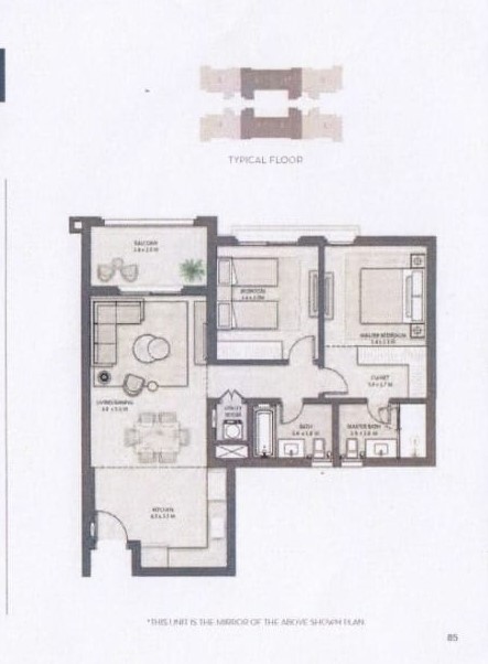 Floor plan for apartment at Belle Vie
