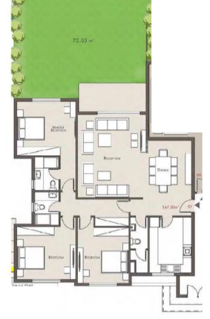 Floor plan for apartment at Palm Parks