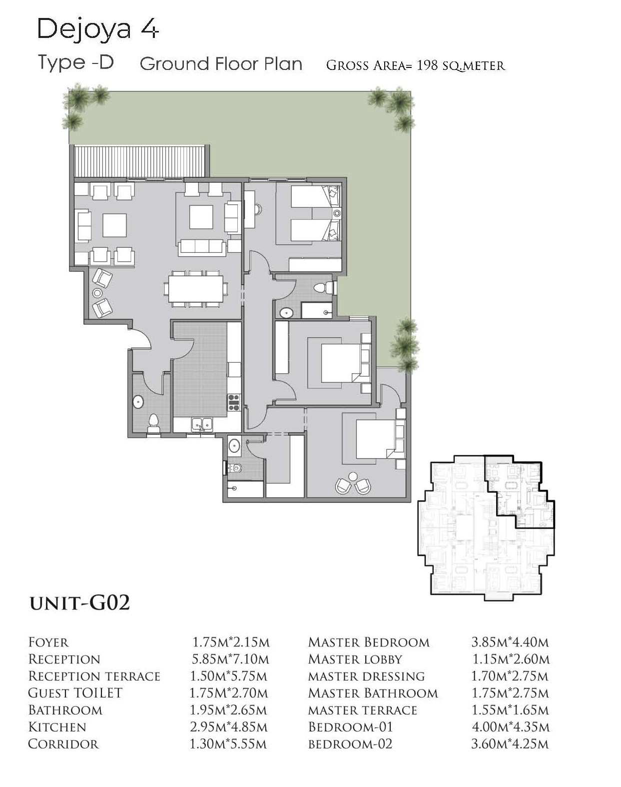 Floor plan for apartment at De Joya 4