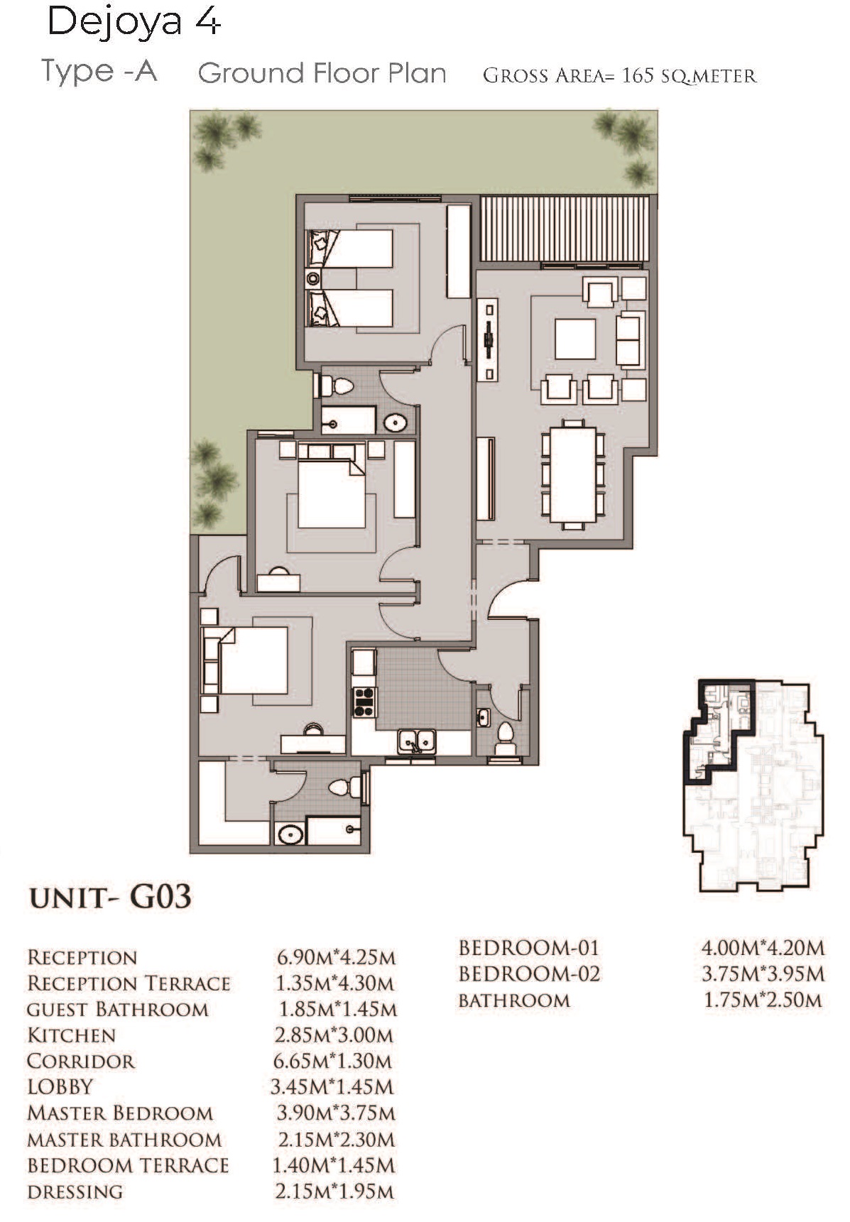 Floor plan for apartment at De Joya 4