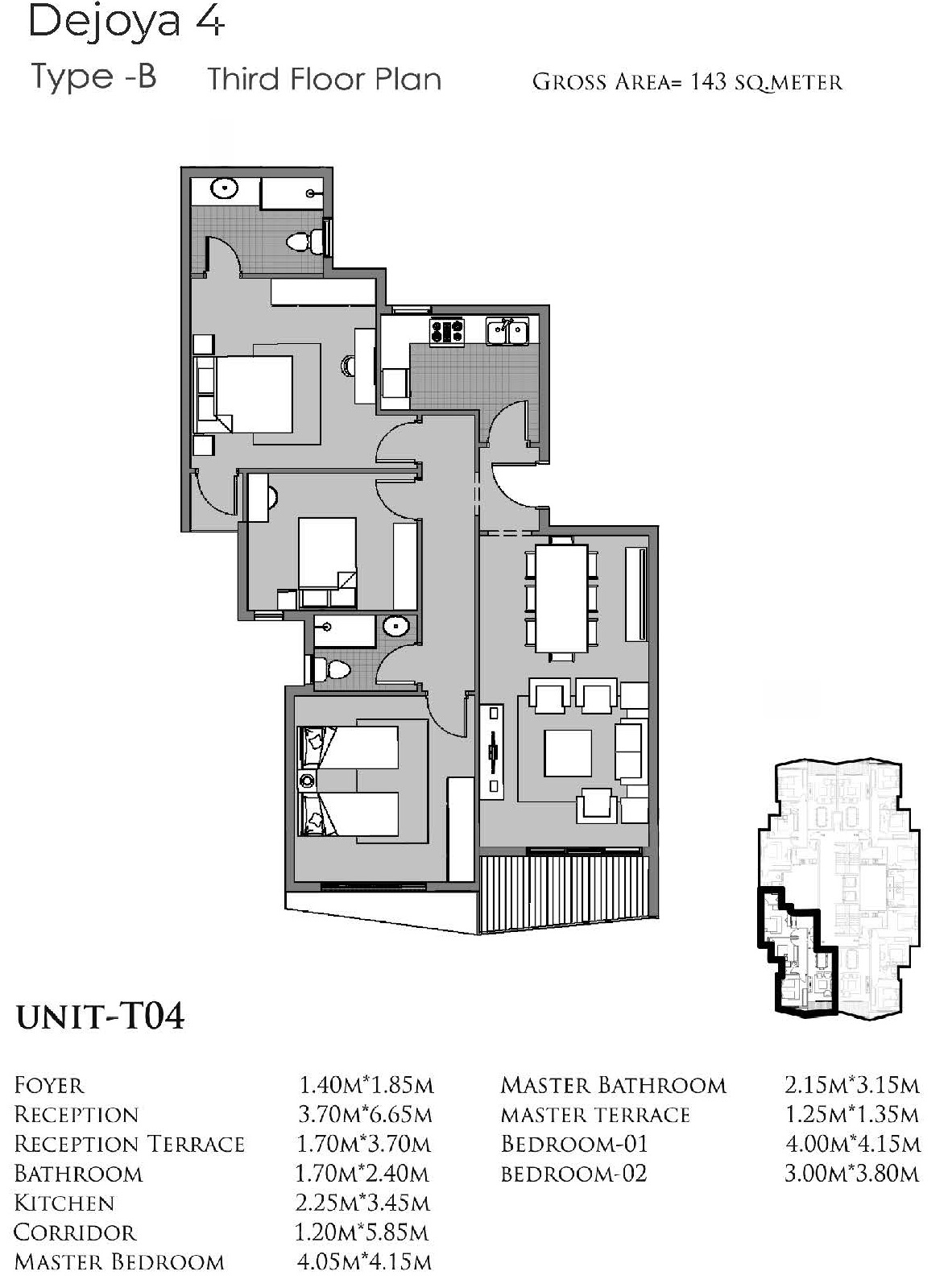 Floor plan for apartment at De Joya 4