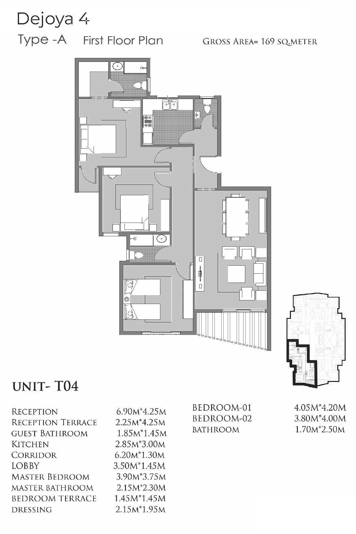 Floor plan for apartment at De Joya 4