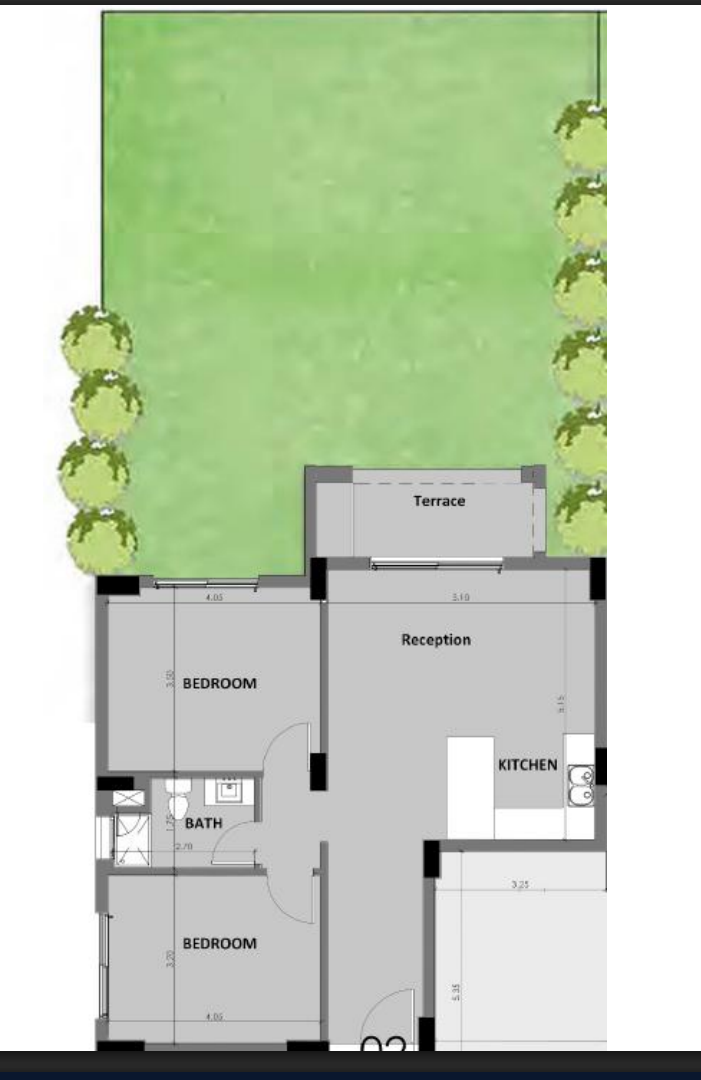 Floor plan for apartment at Palm Parks