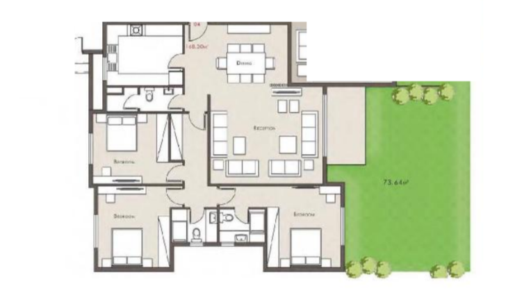 Floor plan for apartment at Palm Parks