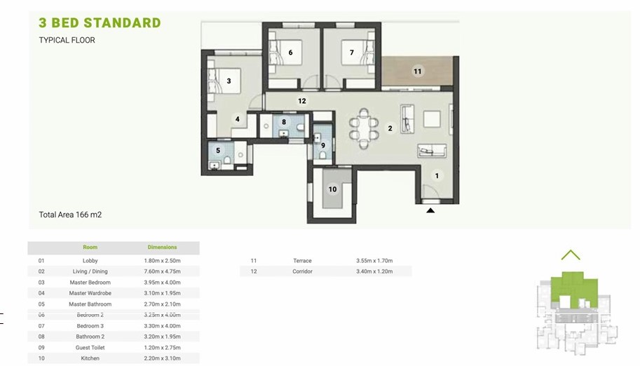 Floor plan for apartment at ZED